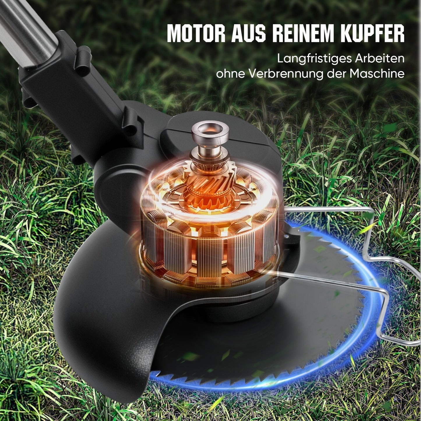 800W Cordless Grass Trimmer With 2 Batteries Charger Electric Brush Cutter