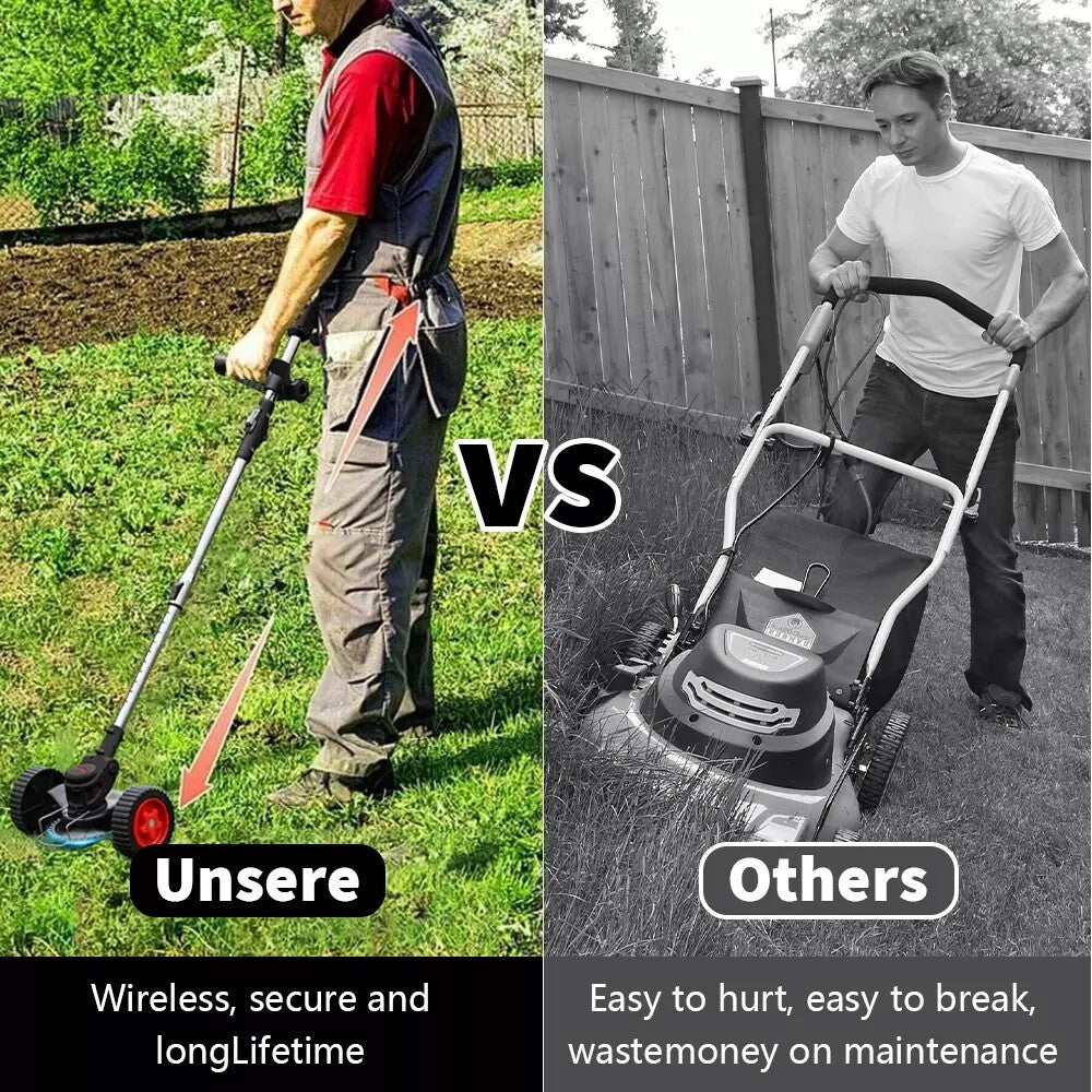 800W Cordless Grass Trimmer With 2 Batteries  Charger Electric Brush Cutter